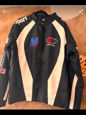 Black & White Men's Racing Jacket SZ XL New Without Tags By Refinery Republic